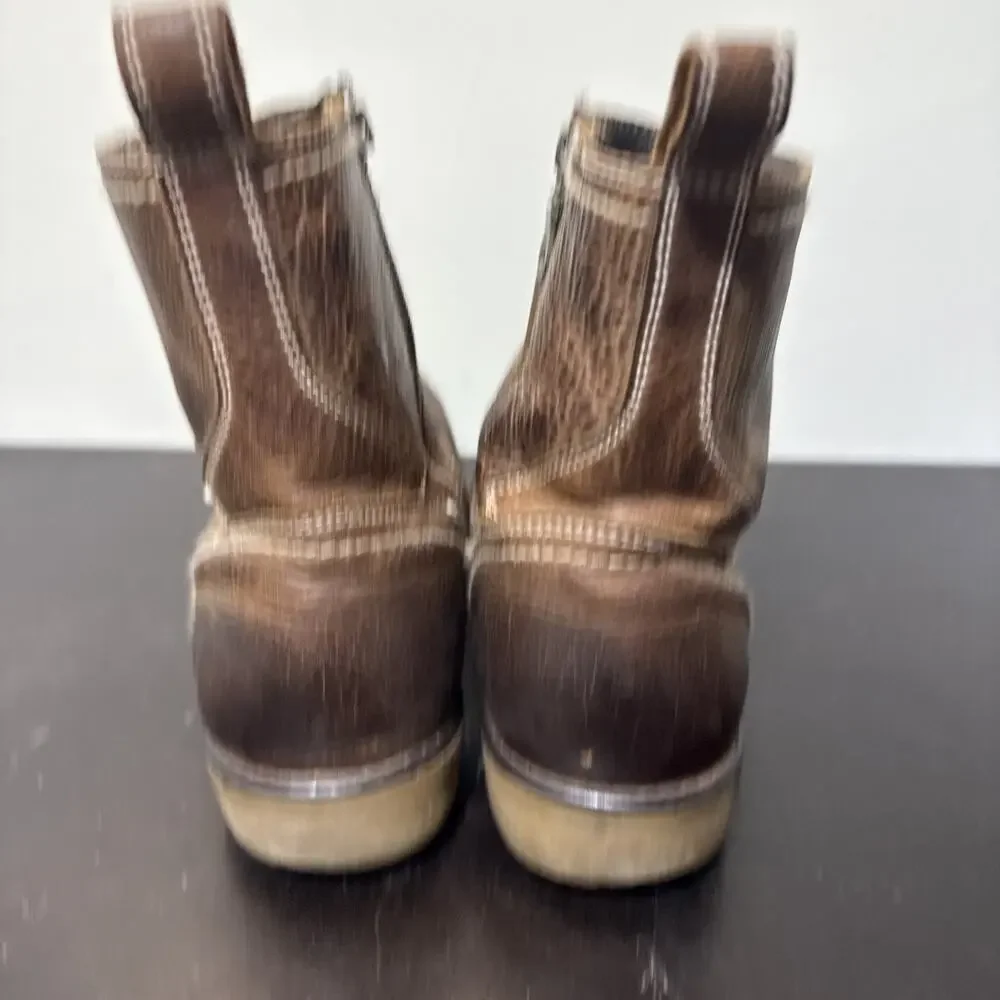 Men’s Roan Sz 10 Leather Crown Greenland Zip Up Boot Distressed‎